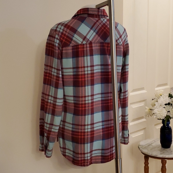 Ladies Columbia 100% Cotton Flannel Plaid Shirt Med 36-38 - Picture 11 of 11